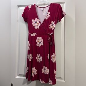 Women’s Red Floral Flowy Dress